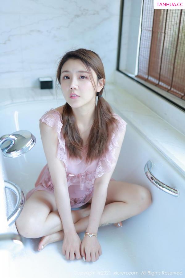 夏西CiCi  双马尾女孩夏西CiCi 粉色女仆浴室湿身第14张图片